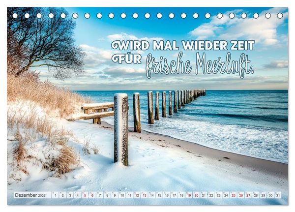 Produktbild: K&Uuml;STENZAUBER Sehnsucht nach Meer (Tischkalender 2026 DIN A5 quer), CALVENDO Monatskalender