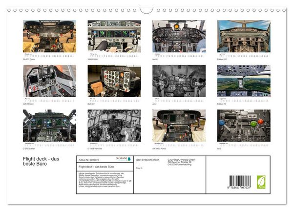 Produktbild: Flight deck - das beste B&uuml;ro (Wandkalender 2026 DIN A3 quer), CALVENDO Monatskalender