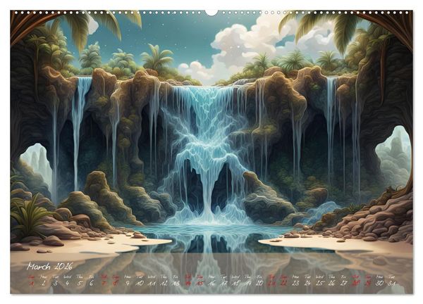Produktbild: Enchanting waterfalls (High Quality Premium Wall Calendar 2026 DIN A2 landscape),CALVENDO 12 Month Wall Calendar