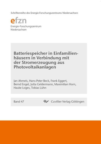 Produktbild: Batteriespeicher in Einfamilienh&auml;usern in Verbindung mit der Stromerzeugung aus Photovoltaikanlagen