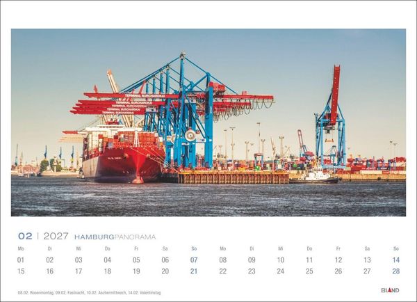 Produktbild: Hamburg Panorama-Postkartenkalender 2027