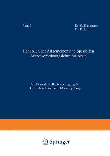 Produktbild: Handbuch der Allgemeinen und Speziellen Arzneiverordnungslehre f&uuml;r &Auml;zte