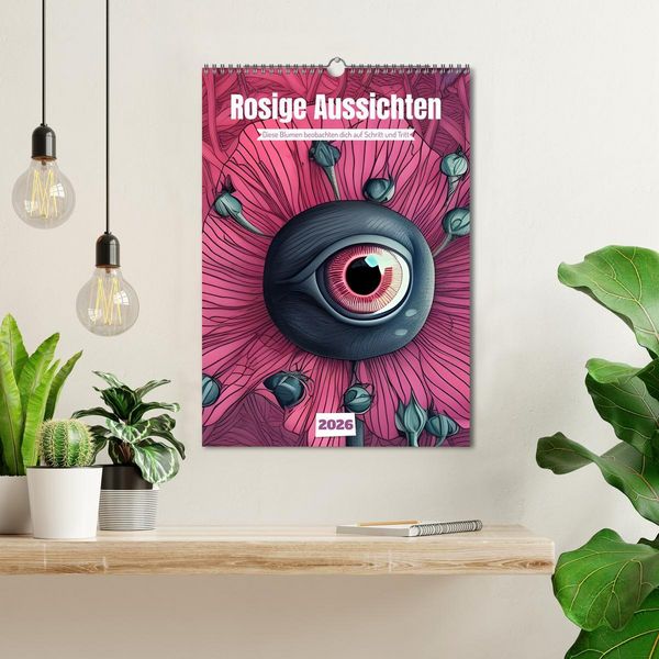 Produktbild: Rosige Aussichten - Diese Blumen beobachten dich auf Schritt und Tritt (Wandkalender 2026 DIN A3 hoch), CALVENDO Monatskalender