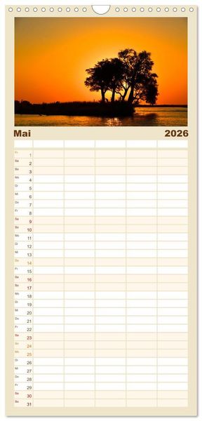 Produktbild: Familienplaner 2026 - Natur und Landschaft. S&uuml;dliches Afrika 2026 mit 5 Spalten (Wandkalender, 21 x 45 cm) CALVENDO