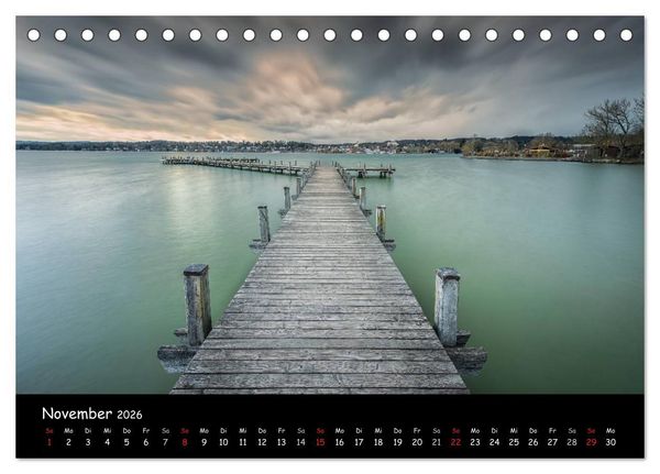 Produktbild: silent minutes - Lichtstimmungen im 5-Seen-Land (Tischkalender 2026 DIN A5 quer), CALVENDO Monatskalender