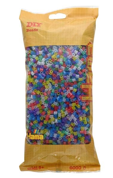 Hama Bügelperlen Glitter Mix 6000 Stück Beutel