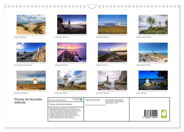 Produktbild: Phares de Nouvelle-Z&eacute;lande (Calendrier mural 2027 DIN A3 vertical), CALVENDO calendrier mensuel