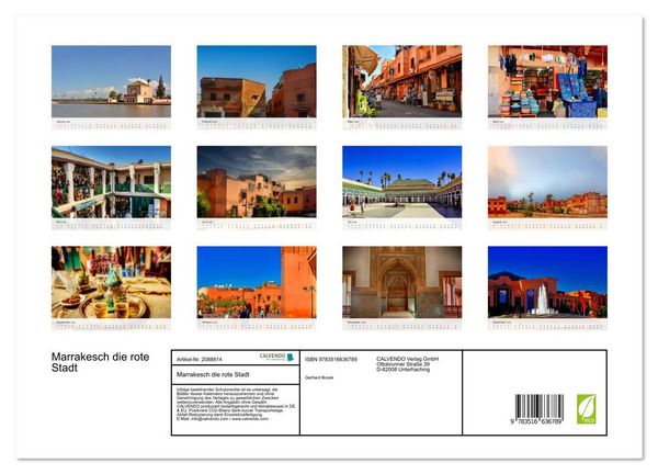 Produktbild: Marrakesch die rote Stadt (Wandkalender 2026 DIN A3 quer), CALVENDO Monatskalender