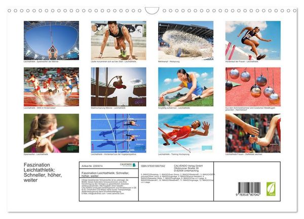 Produktbild: Faszination Leichtathletik: Schneller, h&ouml;her, weiter (Wandkalender 2027 DIN A3 quer), CALVENDO Monatskalender
