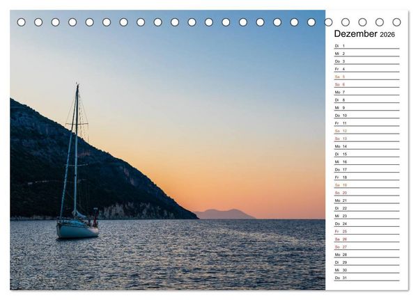 Produktbild: Griechische Inseln im Ionischen Meer (Tischkalender 2026 DIN A5 quer), CALVENDO Monatskalender