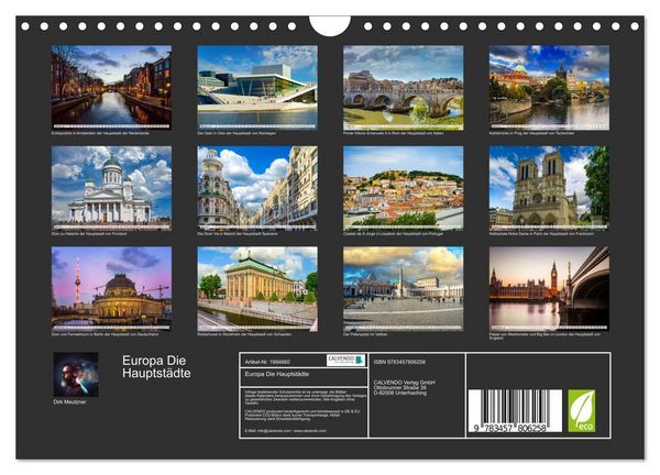 Produktbild: Europa Die Hauptst&auml;dte (Wandkalender 2026 DIN A4 quer), CALVENDO Monatskalender