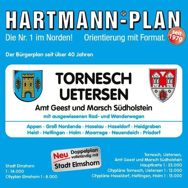 Produktbild: HARTMANN-PLAN Tornesch, Uetersen und Amt Geest und Marsch S&uuml;dholstein 1:23.000, Stadtplan und Amtsplan