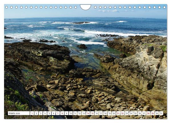 Produktbild: Quiberon C&ocirc;t&eacute; sauvage (Calendrier mural 2026 DIN A4 vertical), CALVENDO calendrier mensuel