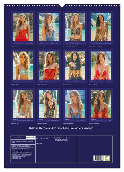 Produktbild: Sch&ouml;ne Dessous-Girls. Sinnliche Frauen am Wasser (Wandkalender 2026 DIN A2 hoch), CALVENDO Monatskalender