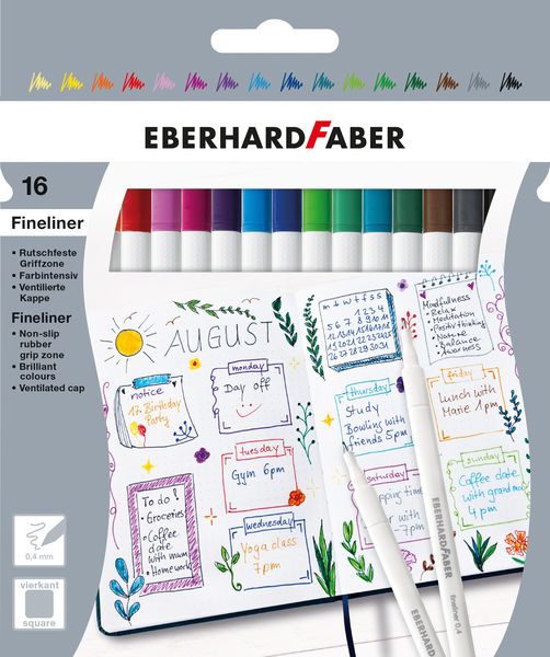 Produktbild: EBERHARD FABER Fineliner 16 St&uuml;ck Kartonetui