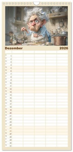 Produktbild: Familienplaner 2026 - Oma macht jetzt Sonderschicht mit 5 Spalten (Wandkalender, 21 x 45 cm) CALVENDO