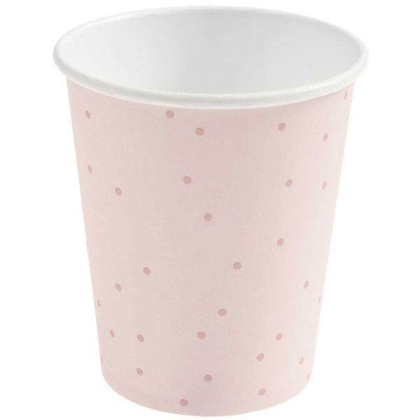 Produktbild: Pappbecher Punkte, Puder Pink, MIX