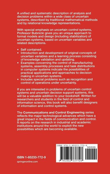 Produktbild: Analysis and Decision Making in Uncertain Systems