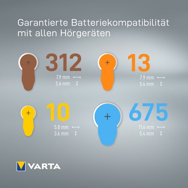 Produktbild: Varta Batterien Hearing Aid 312 6er