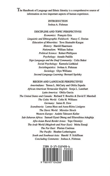Produktbild: Handbook of Language & Ethnic Identity