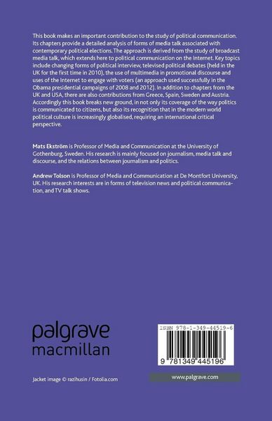Produktbild: Media Talk and Political Elections in Europe and America