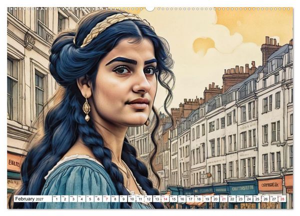 Produktbild: Dark Eyes and Deep Emotions, Adelina&rsquo;s Mysterious World (High Quality Premium Wall Calendar 2027 DIN A2 landscape),CALVENDO 12 Month Wall Calendar