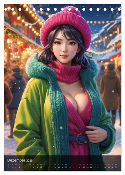 Produktbild: Sexy Manga Girls (Tischkalender 2026 DIN A5 hoch), CALVENDO Monatskalender