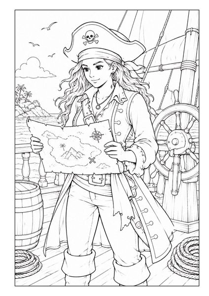 Produktbild: Piraten Malbuch f&uuml;r Kinder von 6&ndash;10 Jahren mit 50 spannenden Ausmalbildern