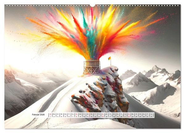 Produktbild: Drummer - Color Splash Rhythms: Trommelschl&auml;ge und Farbexplosionen (hochwertiger Premium Wandkalender 2026 DIN A2 quer), Kunstdruck in Hochglanz
