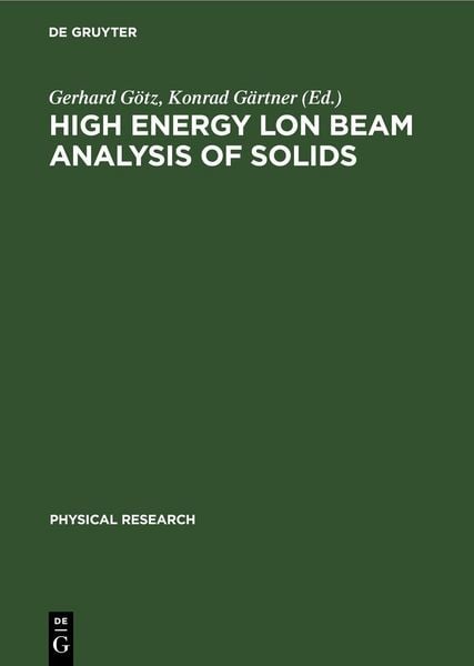 Produktbild: High Energy lon Beam Analysis of Solids