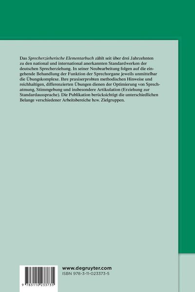 Produktbild: Sprecherzieherisches Elementarbuch