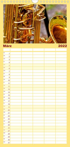Produktbild: Familienplaner Saxophon - sch&ouml;n und sexy (Wandkalender 2022 , 21 cm x 45 cm, hoch)