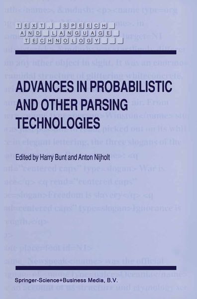 Produktbild: Advances in Probabilistic and Other Parsing Technologies