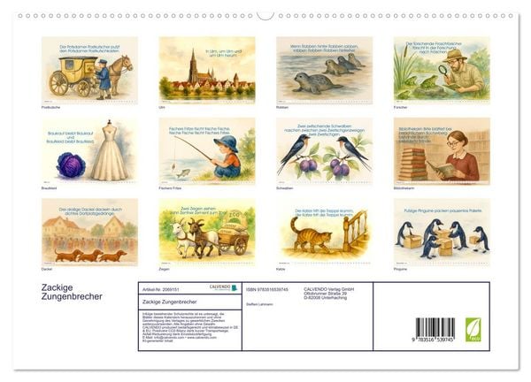 Produktbild: Zackige Zungenbrecher (hochwertiger Premium Wandkalender 2026 DIN A2 quer), Kunstdruck in Hochglanz