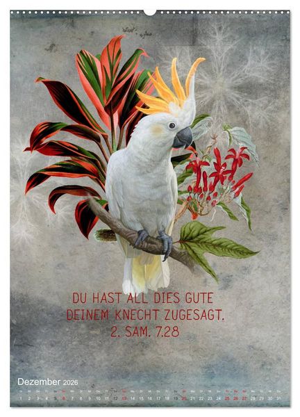 Produktbild: Bibelworte f&uuml;r Vogelfreunde (Wandkalender 2026 DIN A2 hoch), CALVENDO Monatskalender