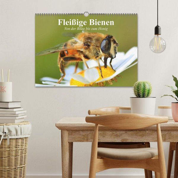 Produktbild: Flei&szlig;ige Bienen. Von der Bl&uuml;te bis zum Honig (Wandkalender 2026 DIN A3 quer), CALVENDO Monatskalender