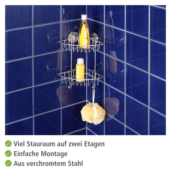 Produktbild: Vacuum-Loc&reg; Eckregal Mod. Bari 2 Etagen, Befestigen ohne bohren