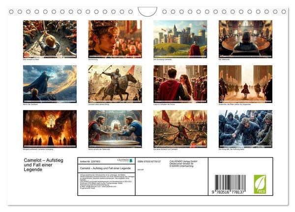 Produktbild: Camelot &ndash; Aufstieg und Fall einer Legende (Wandkalender 2027 DIN A4 quer), CALVENDO Monatskalender
