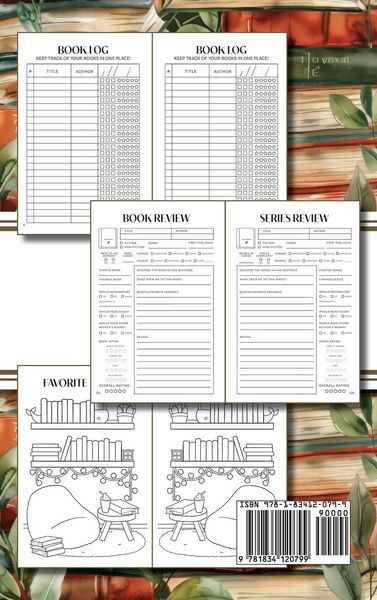 Produktbild: Reading Journal (Watercolour Stacked Books with Leaves)