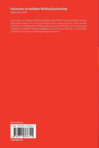Produktbild: Transactions on Intelligent Welding Manufacturing