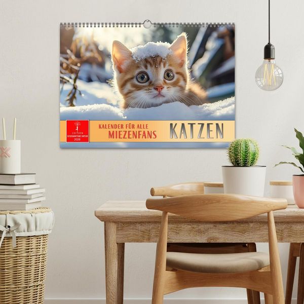 Produktbild: Katzen - Kalender f&uuml;r alle Miezenfans (Wandkalender 2026 DIN A3 quer), CALVENDO Monatskalender