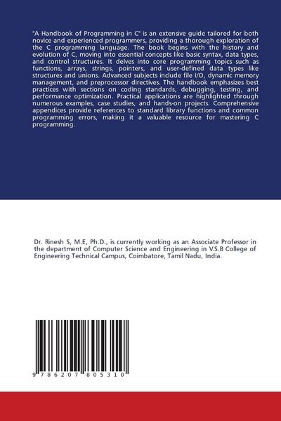 Produktbild: A Handbook of Programming in C