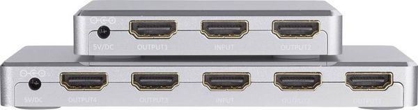 Produktbild: SpeaKa Professional 2 Port HDMI-Splitter mit Aluminiumgeh&auml;use, Ultra HD-f&auml;hig 3840 x 2160 Pixel