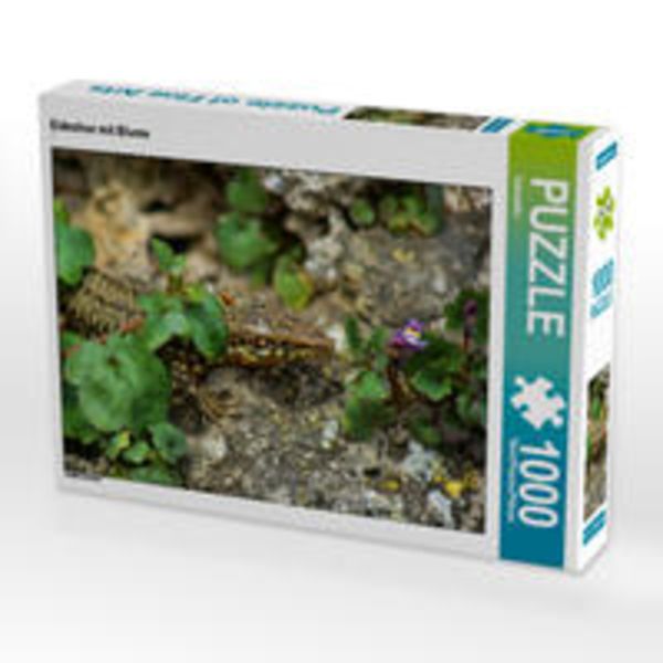 CALVENDO Puzzle Eidechse mit Blume 1000 Teile Lege-Größe 64 x 48 cm Foto-Puzzle Bild von Kattobello