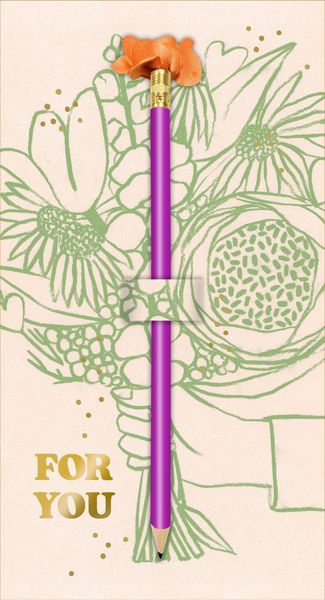 Produktbild: Karte mit Bleistift - Blumengr&uuml;&szlig;e - Sch&ouml;ner Schenken
