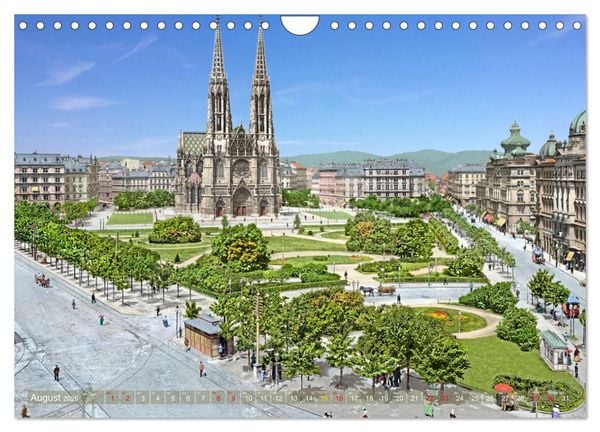 Produktbild: Wien um das Jahr 1900 - Fotos neu restauriert und koloriert (Wandkalender 2026 DIN A4 quer), CALVENDO Monatskalender