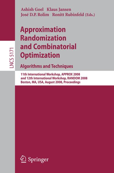 Produktbild: Approximation, Randomization and Combinatorial Optimization. Algorithms and Techniques