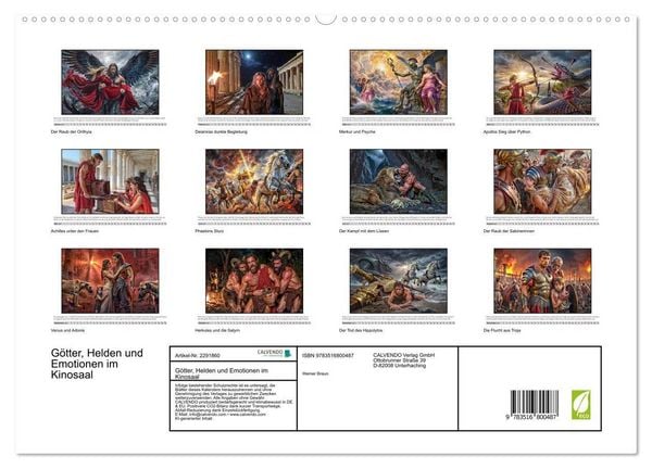 Produktbild: G&ouml;tter, Helden und Emotionen im Kinosaal (hochwertiger Premium Wandkalender 2027 DIN A2 quer), Kunstdruck in Hochglanz