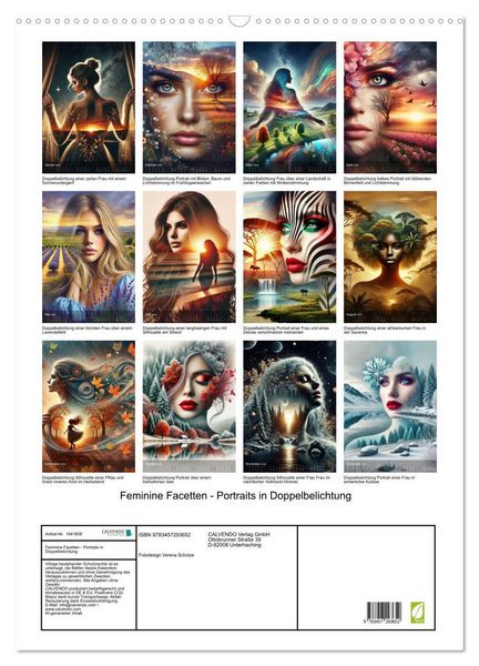 Produktbild: Feminine Facetten - Portraits in Doppelbelichtung (Wandkalender 2026 DIN A2 hoch), CALVENDO Monatskalender