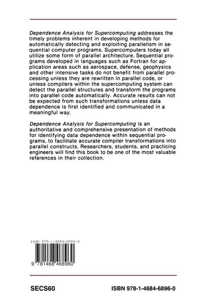 Produktbild: Dependence Analysis for Supercomputing